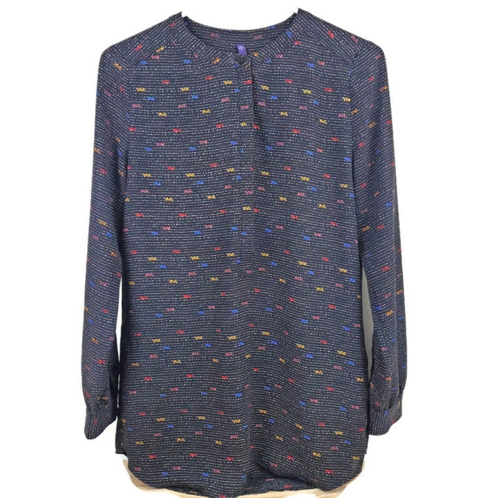 Oui Oui Sheer Black Long Sleeve Blouse Size XS